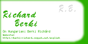 richard berki business card