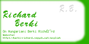 richard berki business card